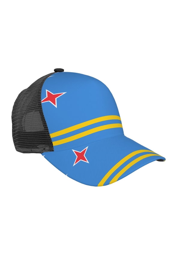 Aruba Flag Snapback Trucker Hats Baseball Caps Adjustable Mesh Back Ball Caps For Men Women