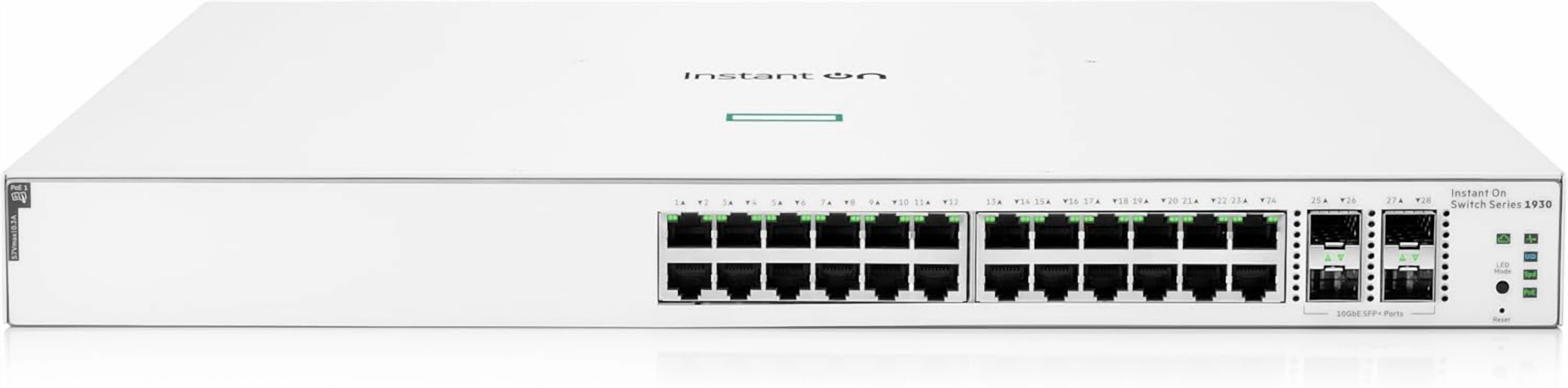 HPE Networking Instant On Switch 24p Gigabit CL4 PoE 4p SFP+ 195W 1930 (JL683B#ABA)