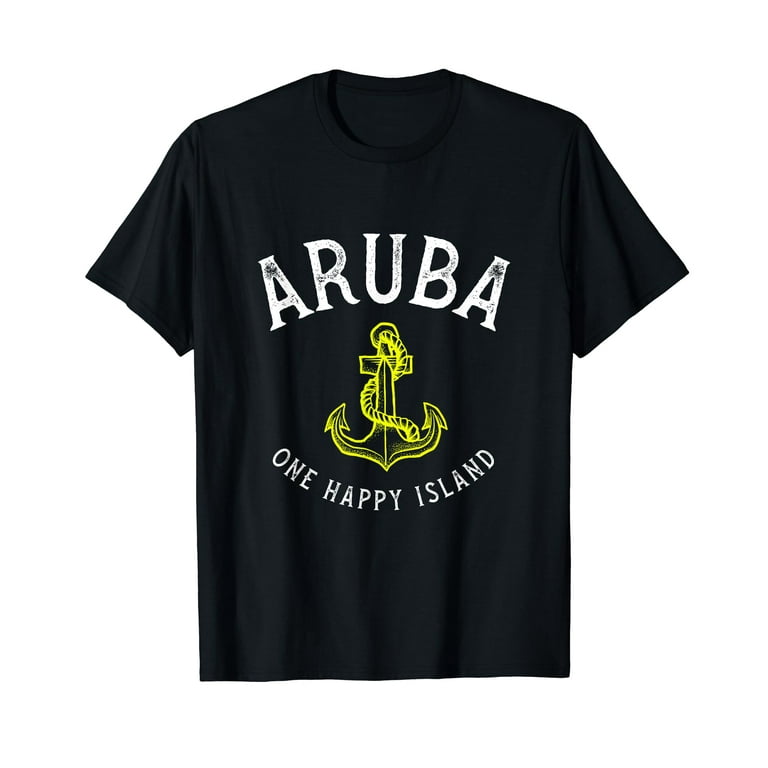 Ggt | Travel Aruba One Happy Island Anchor Souvenir Tshirt Ggt | Travel Aruba One Happy Island Anchor Souvenir Tshirt