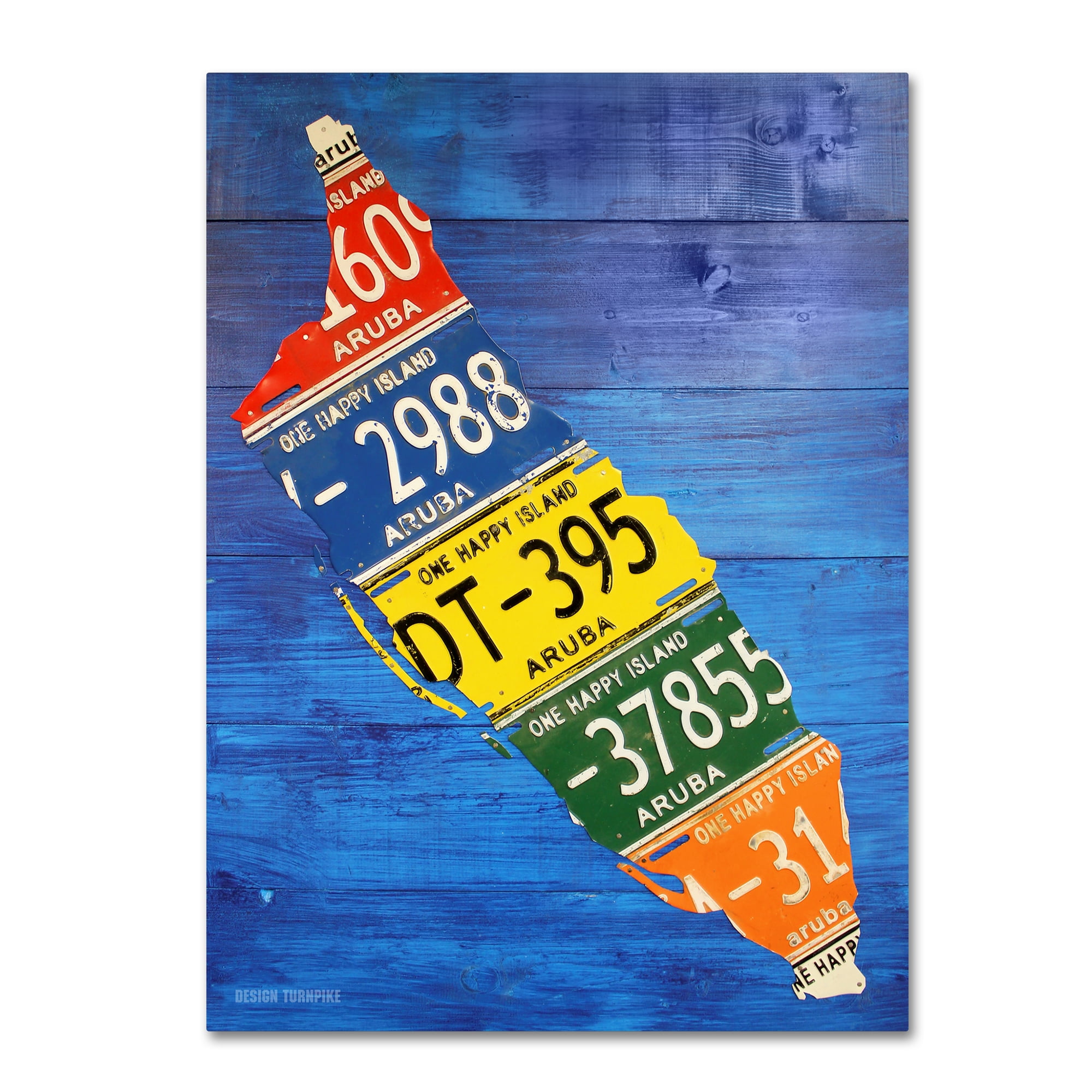 Aruba License Plate Map' Canvas Art by Design Turnpike