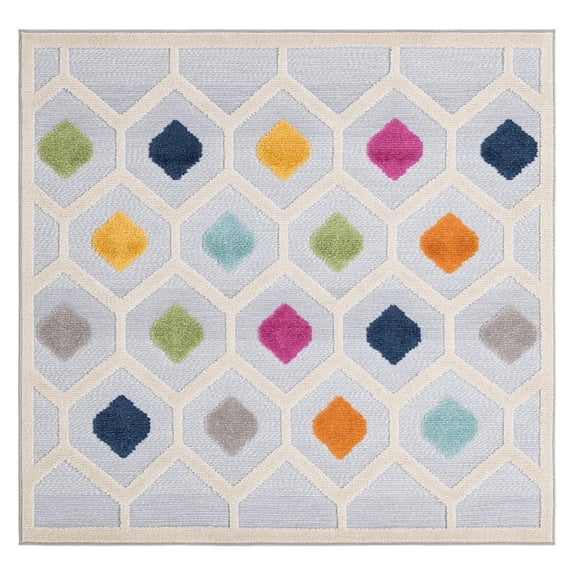 Aruba Outdoor Collection Rug 8 Ft Runner Blue Low-Pile Rug Perfect for Any Outdoor Space, Hallways,