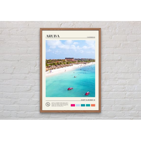 Aruba Photography Poster, Caribbean Travel Wall Art Print
