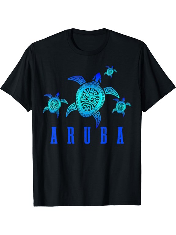 Aruba Sea Turtle Tribal Pattern Scuba Diving Diver Aruba T-Shirt, Vintage Birthday Gift