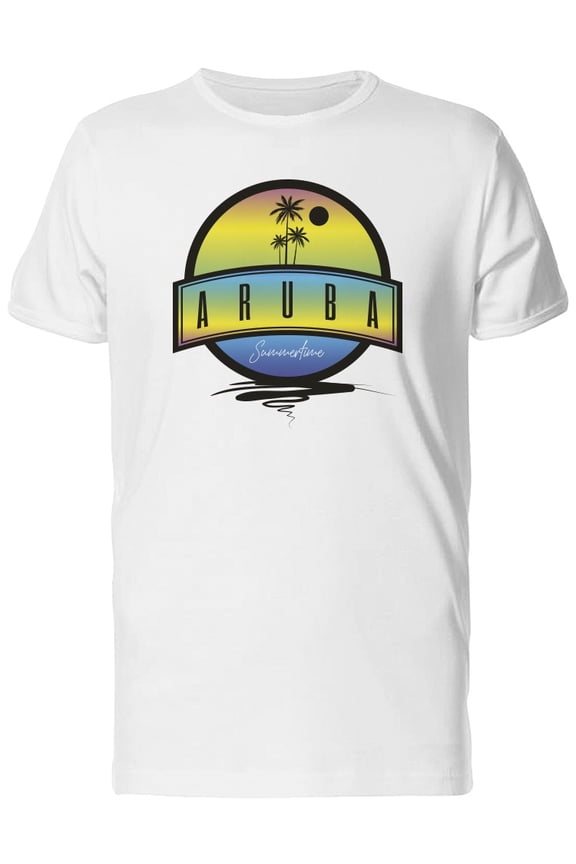 Aruba Summertime Logo T-Shirt Men -Image by Shutterstock, Male Large