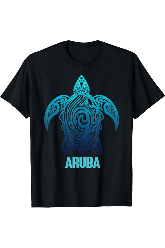 Aruba Tribal Sea Turtle Surf Surfer Scuba Diving Diver T-Shirt, Vintage Birthday Gift