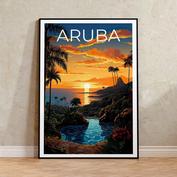 Aruba Tropical Island Nature Wall Art Decor Unframed Paper Print