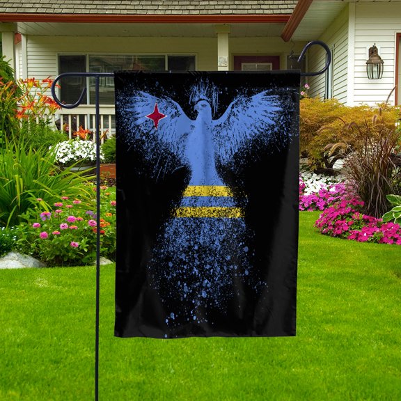 Aruban Flag With Eagle Painting - Proud Aruba Garden Flag (11.5x17.5) Double-Sided Decorative Polyester Indoor/Outdoor Flag