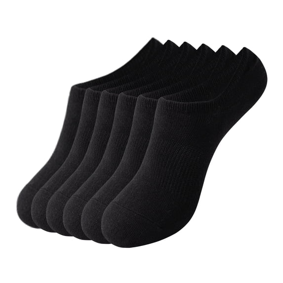 Arukora Women's No Show Boat Socks, US Shoe Size 9-11, 6 Pairs Black ...