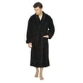 thumbnail image 1 of Arusa Int. Men's Shawl Collar Premium Fleece with Full Ankle Length Bathrobe Black S-M, 1 of 2