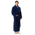 thumbnail image 1 of Arusa Int. Men's Shawl Collar Premium Fleece with Full Ankle Length Bathrobe Navy Blue L-XL Ankle Length, 1 of 5