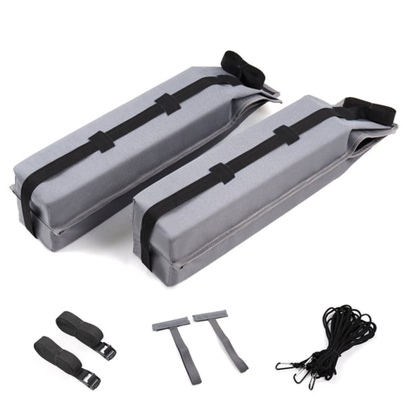 Aruwei 1 Set Universal Car Soft Roof Rack Pads, Luggage Carrier System for Kayak Surfboard Canoe, Include 2 Heavy Duty Tie Down Straps, 2 Tie Down Rope, 2 Quick Loop Strap Clearance_Roof Bracket