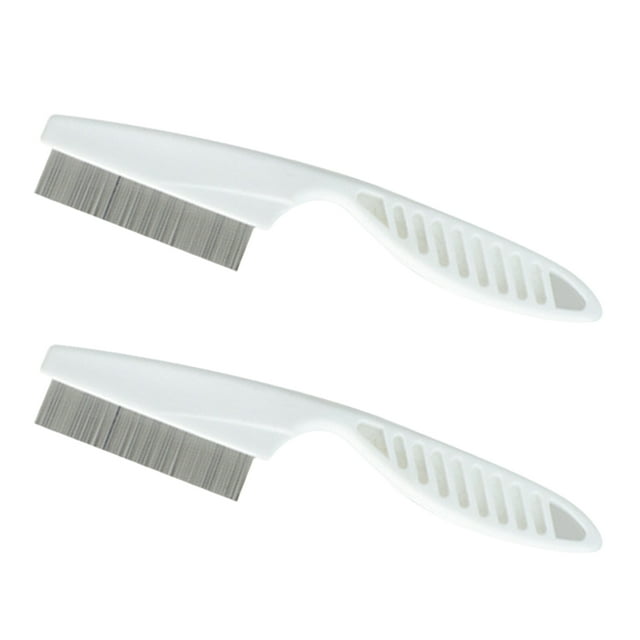 Aruwei 2Pcs Pet Flea Comb Stainless Steel Tear Stain Removal Grooming Brush for Dogs and Puppies