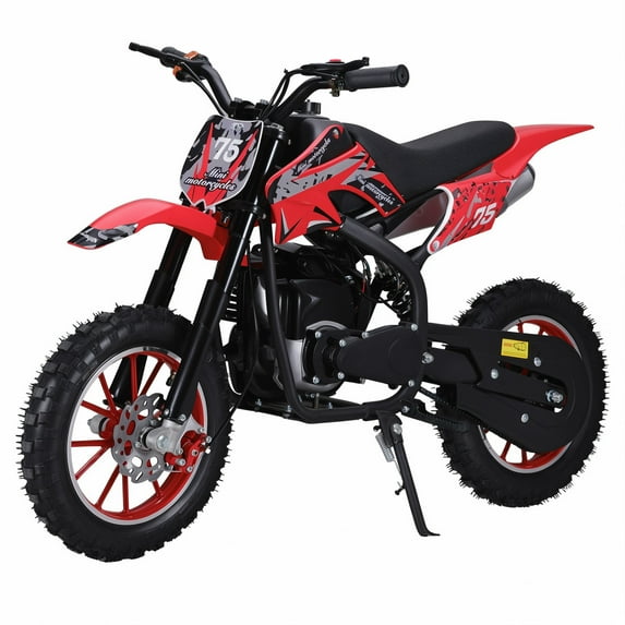 Aruwei 49cc 4-Stroke Kids Dirt Bike, Gas Power Motocross, Mountain Off Road Mini Motorcycle, Children Pocket Motorbike with Disc Brakes Clearance_Mini Motorcycle