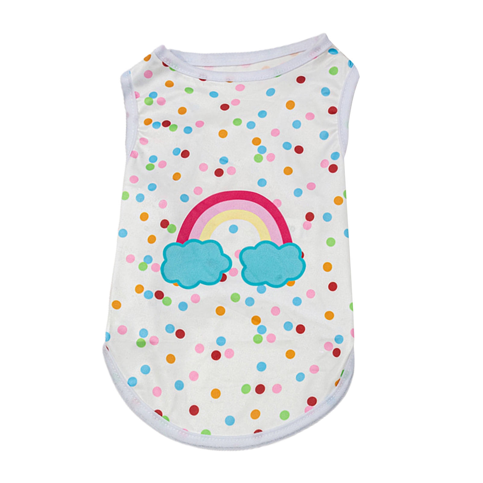 Aruwei Pet Shirt Sleeveless Cartoon Pattern Round Collar Pullover Comfy