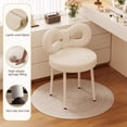 thumbnail image 1 of Aruwei Vanity Stool with Bowknot Backrest Living Room Women Girls Bedroom Makeup Chair Adjustable Foot Pads Armless Dressing Chair Side Table Seat Clearance_Vanity Stool, 1 of 7