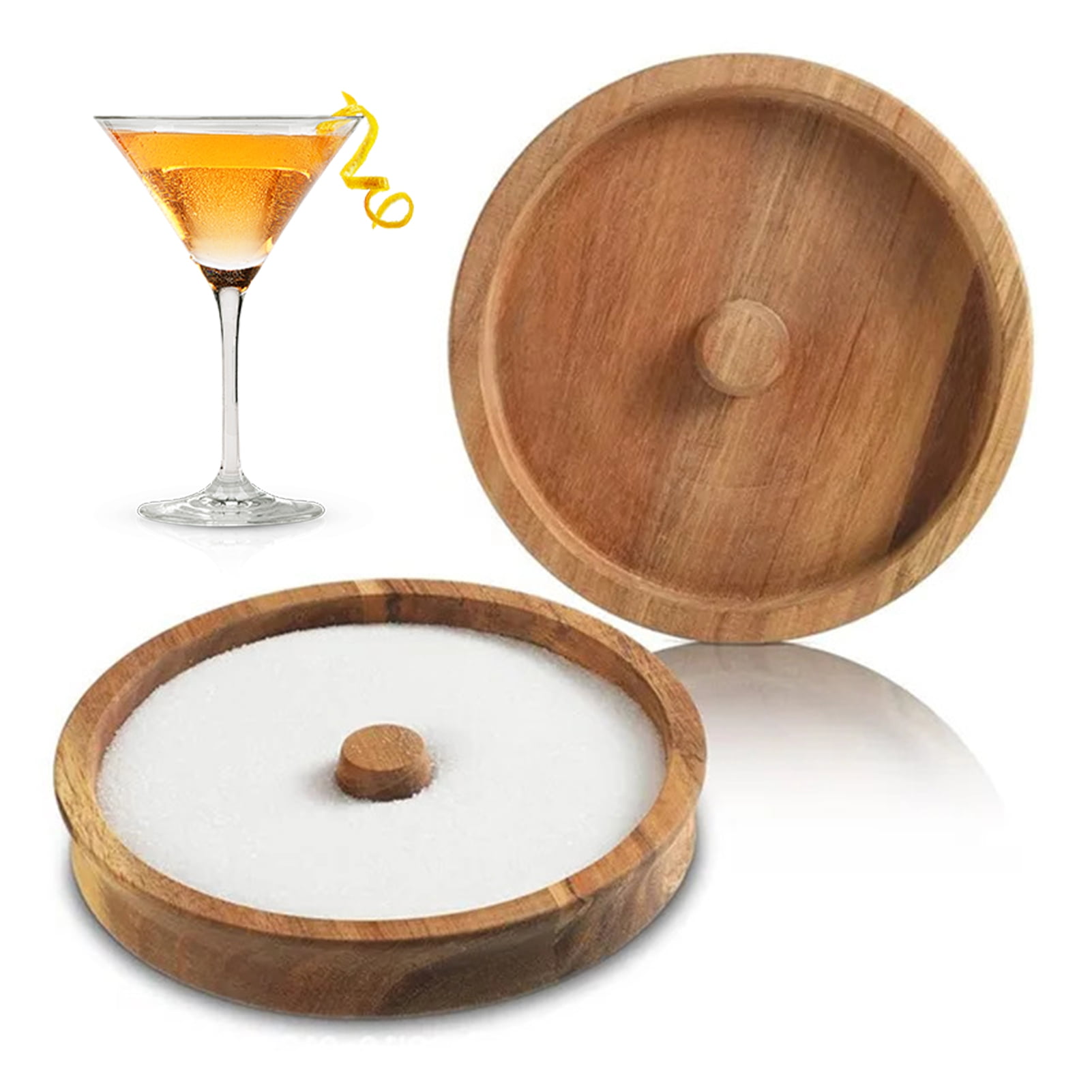 Margarita Salt Rimmer | Multipurpose Wooden Sugar Rimmer - Margarita Salt Rimmer Dish, Bar Accessories For Juices, Margarita, Drinks, Cocktails: Margarita Glasses - View #11
