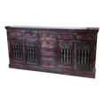 thumbnail image 1 of Arvada Mango Solid Wood 4 Door 9 Drawer Hand-Carved Buffet in Brown, 1 of 1
