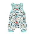 thumbnail image 1 of Arvbitana 0-18 Months Newborn Baby Boy Sleeveless Romper Marine Animals Printed Snap Crotch Loose Fit Bodysuit, 1 of 8