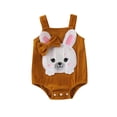 thumbnail image 1 of Arvbitana 3M 6M 9M 12M 18M Baby Girls Casual Tank Romper Sleeveless Bunny Patch Strap Jumpsuit Square Neck Ribbed Bodysuit Newborn Infant Cute Easter Clothes, 1 of 9