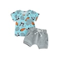thumbnail image 1 of Arvbitana Baby Boys Easter Clothes Short Sleeve Bunny Carrot Print T-shirt + Elastic Shorts 2Pcs Outfits 3M 6M 9M 12M 18M 24M Infant Toddler Casual Short Pants Set, 1 of 9