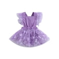 thumbnail image 1 of Arvbitana Infant Baby Girls Romper Dress Fly Sleeve Butterfly Decor Backless Layered Ruched Mesh Tulle Skirt Hem Jumpsuits Newborn Clothes Baby Bodysuits 0-12M, 1 of 8