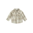 thumbnail image 1 of Arvbitana Kids Baby Boys Girls Casual Flannel Shirts Contrast Color Long Sleeve Button Jacket Toddler Casual Lapel Cardigan Fall Winter Outerwear 6M 12M 18M 24M 2T 3T 4T, 1 of 8
