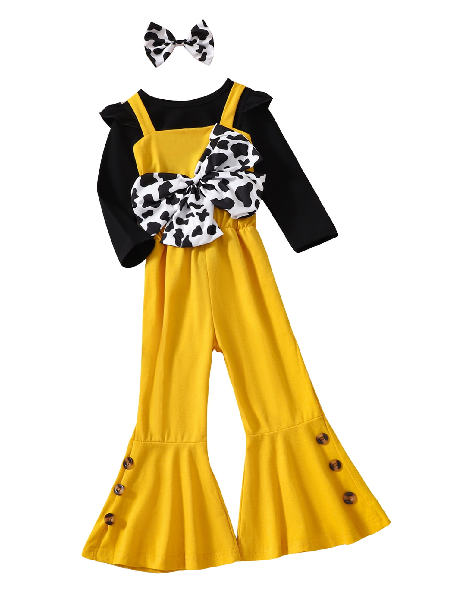 Arvbitana Kids Baby Girls 3Pcs Fall Outfits Solid Color Long Sleeve