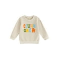 thumbnail image 1 of Arvbitana Kids Baby Girls Boys Casual Sweatshirt Long Sleeve Fuzzy Letter Embroidery Pullovers 18M 24M 2T 3T 4T 5T 6T Toddler Crew Neck Loose Tops Autumn Clothes, 1 of 9
