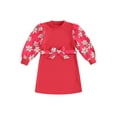 thumbnail image 1 of Arvbitana Kids Baby Girls Casual Dress Floral Print Long Sleeve Patchwork Dress with Belt Little Girls Straight Dress 3T 4T 5T 6T 7T, 1 of 8
