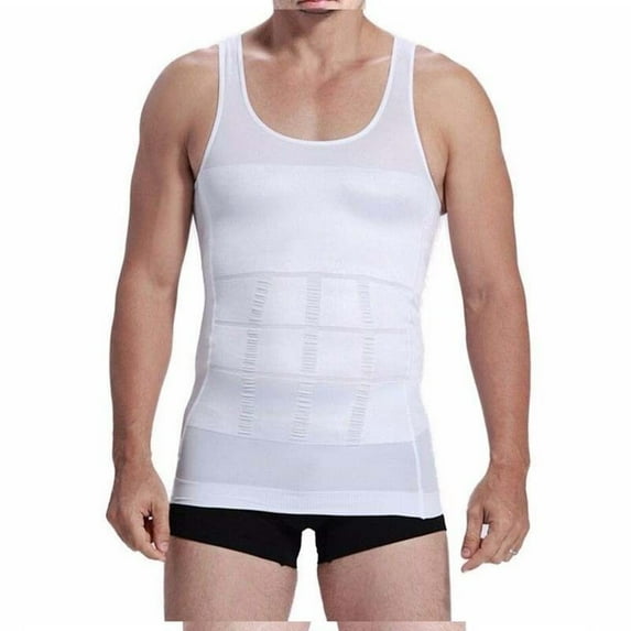 Arvbitana Men Firm Slimming Undershirt Weight Loss Compression Support Vest Body Shape T-Shirt