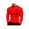 thumbnail image 1 of Arvbitana Men Sports Shirt Round Neck Long Sleeve Elastic Quick Drying Tops Fitness Running Casual Clothing, 1 of 2