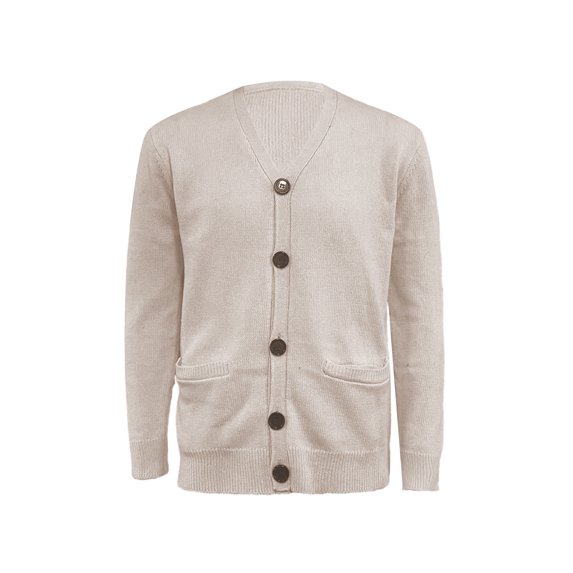 Arvbitana Men's Knit Cardigan Tops Solid Color Long Sleeve V-neck Button Sweater Coat Casual Knitwear Outerwear for Streetwear