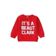 thumbnail image 1 of Arvbitana Toddler Baby Girls Boys Christmas Pullover Letter Print Round Neck Long Sleeve Sweatshirt Spring Fall Casual Loose Shirt Tops for Kids 6M-7T, 1 of 9