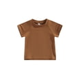 thumbnail image 1 of Arvbitana Toddler Baby Girls Boys Solid Color T-shirt Short Sleeve O Neck Sweatshirt Summer Casual Loose Pullover Top Basic Tee 6M-4T, 1 of 8