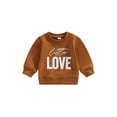 thumbnail image 1 of Arvbitana Toddler Baby Girls Boys Valentine's Day Pullover Letter Print O-Neck Long Sleeved Sweatshirt Spring Casual Simple Shirt 0-3T, 1 of 8