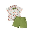 thumbnail image 1 of Arvbitana Toddler Boys Easter Outfits Short Sleeve Bunny Print Button Bowtie Shirt + Shorts Sets Infant Casual Gentleman Suit 6M 12M 2T 3T 4T 5T Kids Summer Clothes, 1 of 9