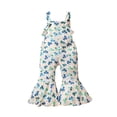 thumbnail image 1 of Arvbitana Toddler Girl St. Patrick's Day Romper Sleeveless Four Leaf Clover Print Casual Spring Summer Bell-Bottomed Pants, 1 of 9