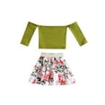 thumbnail image 1 of Arvbitana Toddler Kids Girls Summer Casual Dress Set Little Girl Long Sleeve Tube Tops +  Elastic Floral Pleated skirt Big Girl 2-Piece Outfits 3T-8T, 1 of 9