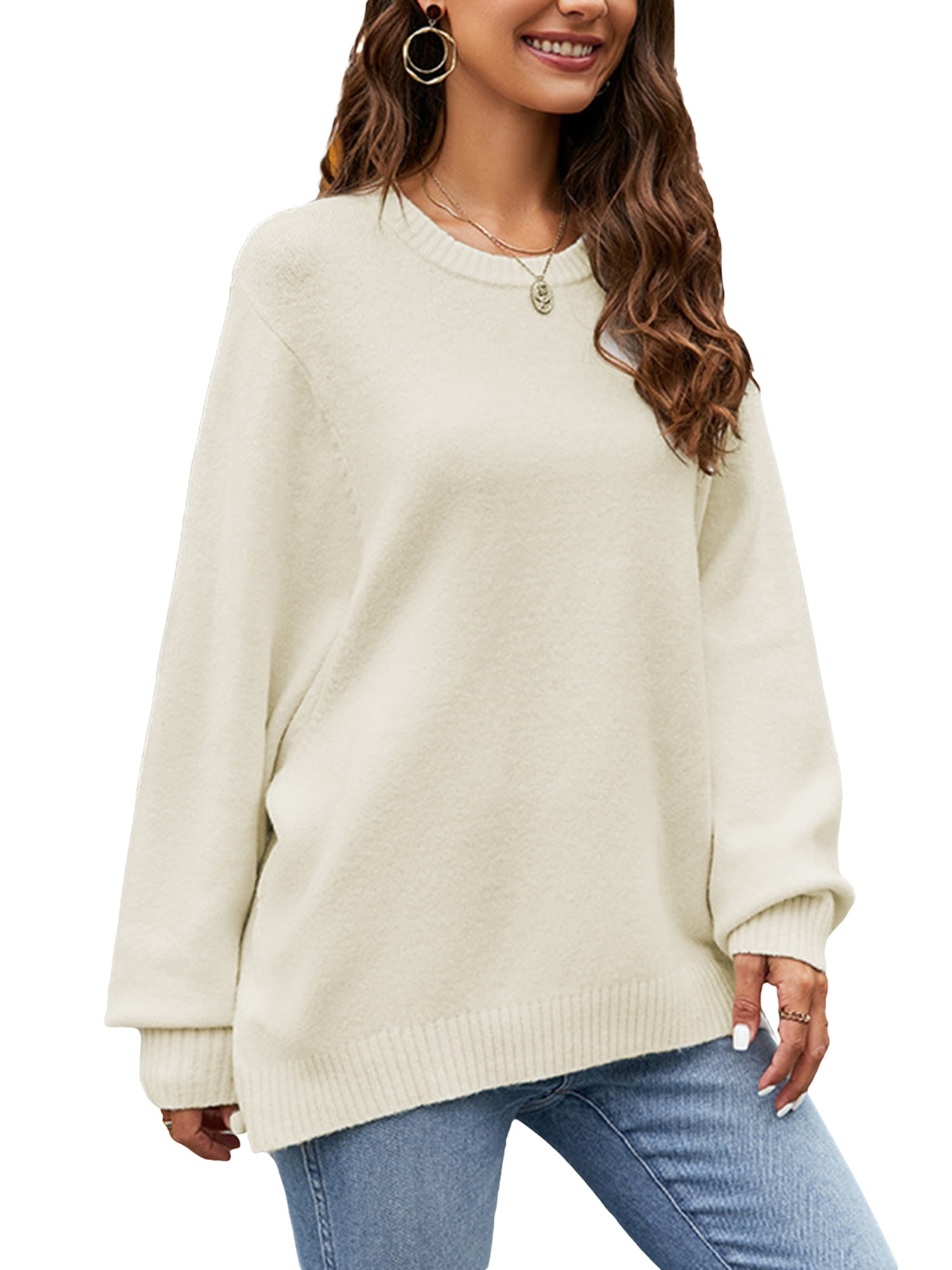 For Fall & Winter, Casual Long Sleeve Color Block Crew Neck Sweater, Women's Clothing