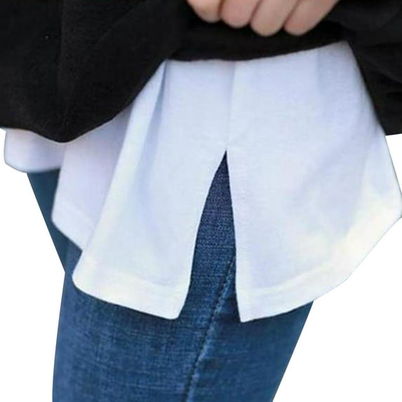Arvbitana Women Hoodie Bottoming Skirt High-Waist Solid Color Side Spilt Half-Dress Casual Slim Adjustable Layering Fake Lower Sweep Party Street Skirt
