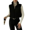 thumbnail image 1 of Arvbitana Women Teen Girls Corduroy Puffer Vest Solid Color Stand Collar Quilted Waistcoat Fall Winter Casual Outdoor Sleeveless Padded Jacket Coat Tops, 1 of 4