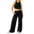 thumbnail image 1 of Arvbitana Women Wide-Leg Pants Solid Color Eltic High Waist Straight Trousers Teen Girls Loose Sweatpants Streetwear Cual Clothes, 1 of 6