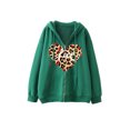 thumbnail image 1 of Arvbitana Women Zip Up Drawstring Hoodie Long Sleeve Sweatshirt Heart Letters Leopard Print Pullover Casual Jacket Warm Outwear with Pockets, 1 of 2