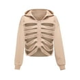 thumbnail image 1 of Arvbitana Women's Autumn Casual Hooded Sweatshirt Solid Color Hoodie Long Sleeve Fashion Hollow Pullover Tops Streetwear, 1 of 4