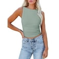 thumbnail image 1 of Arvbitana Women's Basic Crop Tank Tops Racerback Camisole Ribbed Knit Basic Cami Shirts Workout Sport Top, 1 of 9