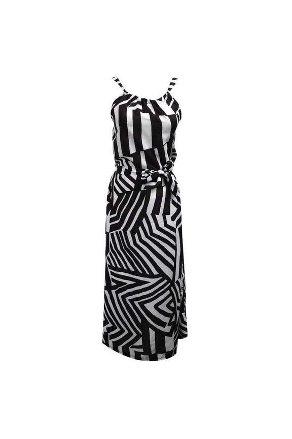 Women's Sexy Sleeveless Halter Dress, Casual Loose Skirt, High Waist One-piece