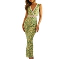 thumbnail image 1 of Arvbitana Women's Sleeveless Tank Long Dress Floral Print High Waist Bodycon Dress Lace Trim Deep V-neck Tight Party Dress for Cocktail Beach Vacation, 1 of 8