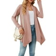 thumbnail image 1 of Arvbitana Women's Solid Color Cardigan Long Sleeve Twists Jacquard Open Front Cual Loose Kimono Cardigans Lightweight Coat Streetwear S M L XL 2XL, 1 of 8
