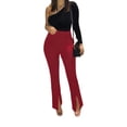 thumbnail image 1 of Arvbitana Women's Solid Color Long Pants, Ankle Length Skinny Ruched Leggings, 1 of 7