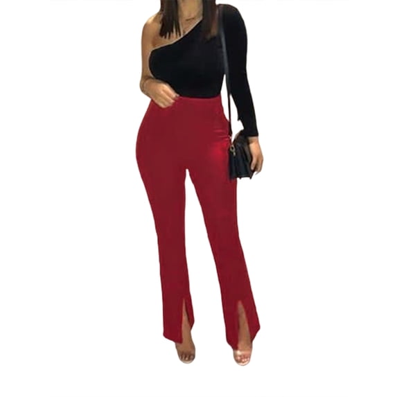 Arvbitana Women's Solid Color Long Pants, Ankle Length Skinny Ruched Leggings